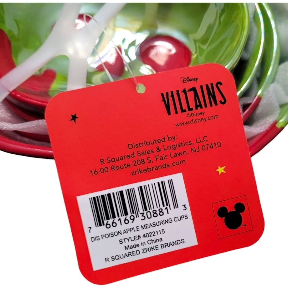NWT Disney Villains Poison Apple Measuring Cups Set of 4 Hand Painted Ceramic